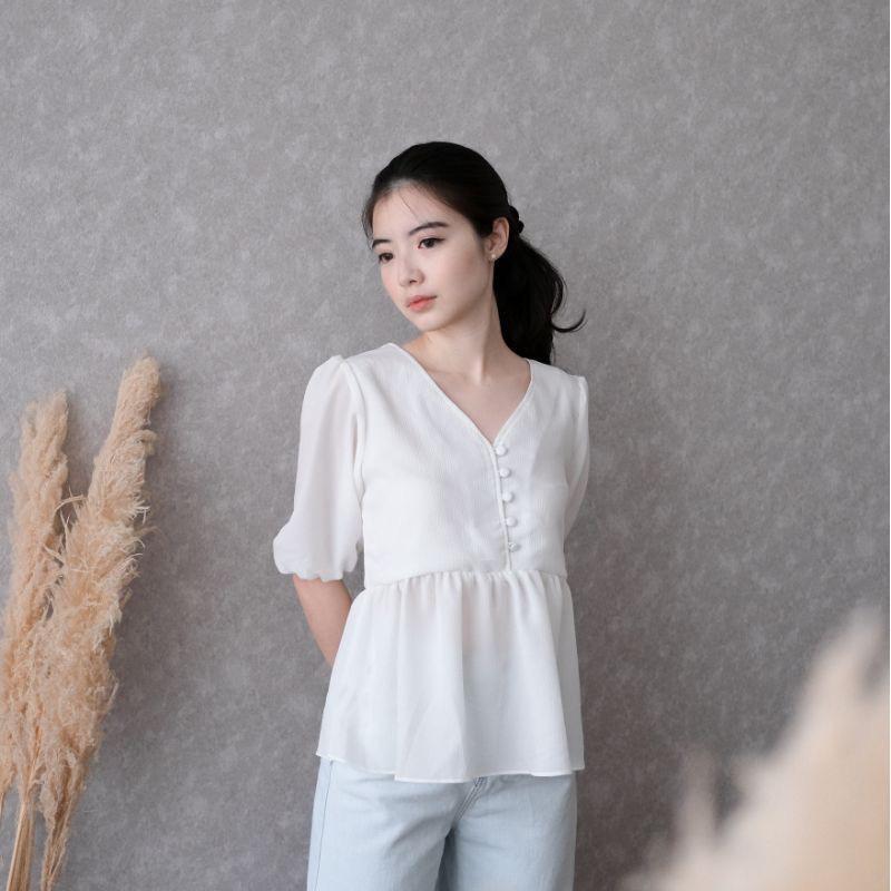 CHANA Blouse big size, atasan wanita jumbo kasual, baju wanita bigsize LD 95-135CM