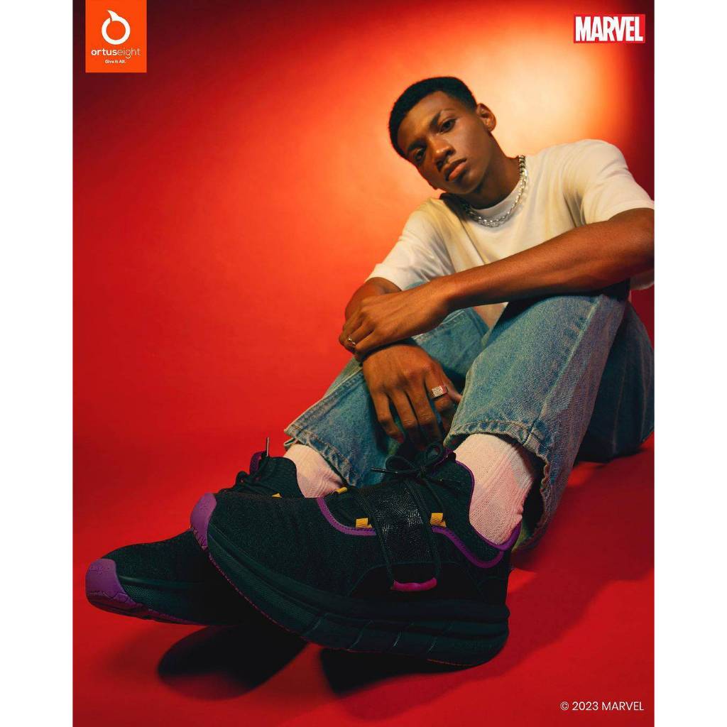 ortuseight x marvel kimoyo vibranium black panther sepatu running original ortuseight