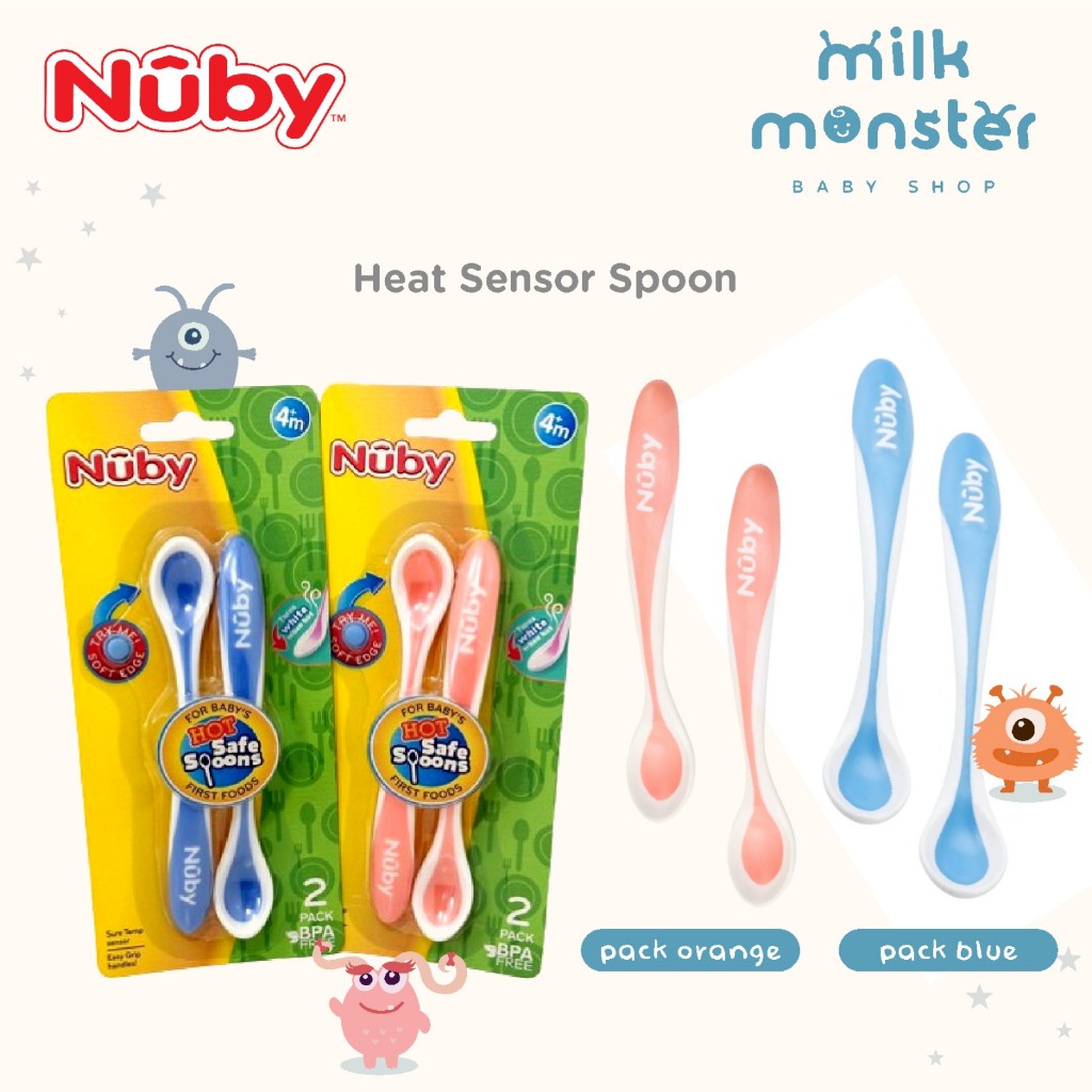 Nuby 2 Pack Heat Sensor Spoon / Sendok Makan Bayi