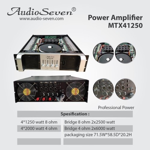 POWER AMPLIFIER AUDIO SEVEN MTX 41250 / MTX41250 4 CHANNEL ORIGINAL AUDIOSEVEN