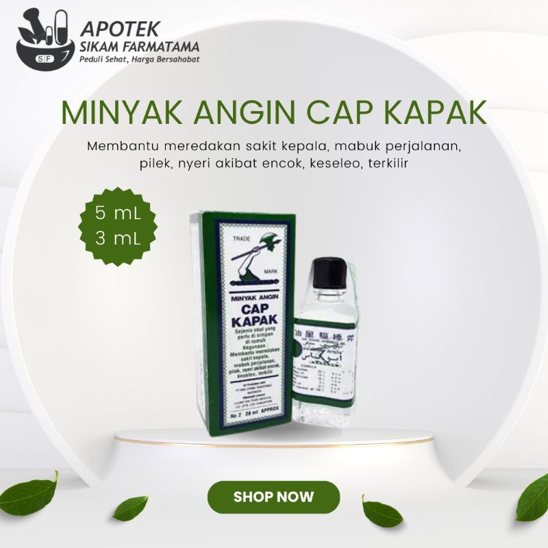 MINYAK ANGIN CAP KAPAK | 5 mL, 3 mL