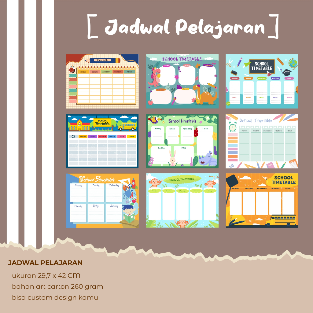 

JADWAL PELAJARAN | SCHEDULE BOARD | PLANNER | JADWAL SEKOLAH | POSTER