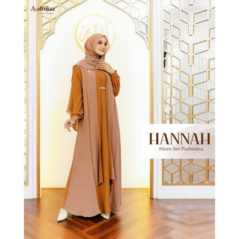 HANNAH DRESS MOM ORI BY ALHIJAZ / DRESS MOM SET PASMINA HANNAH BY ALHIJAZ