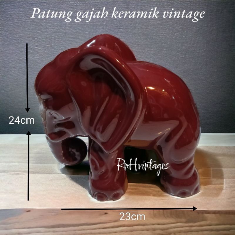 pajangan gajah  keramik vintage