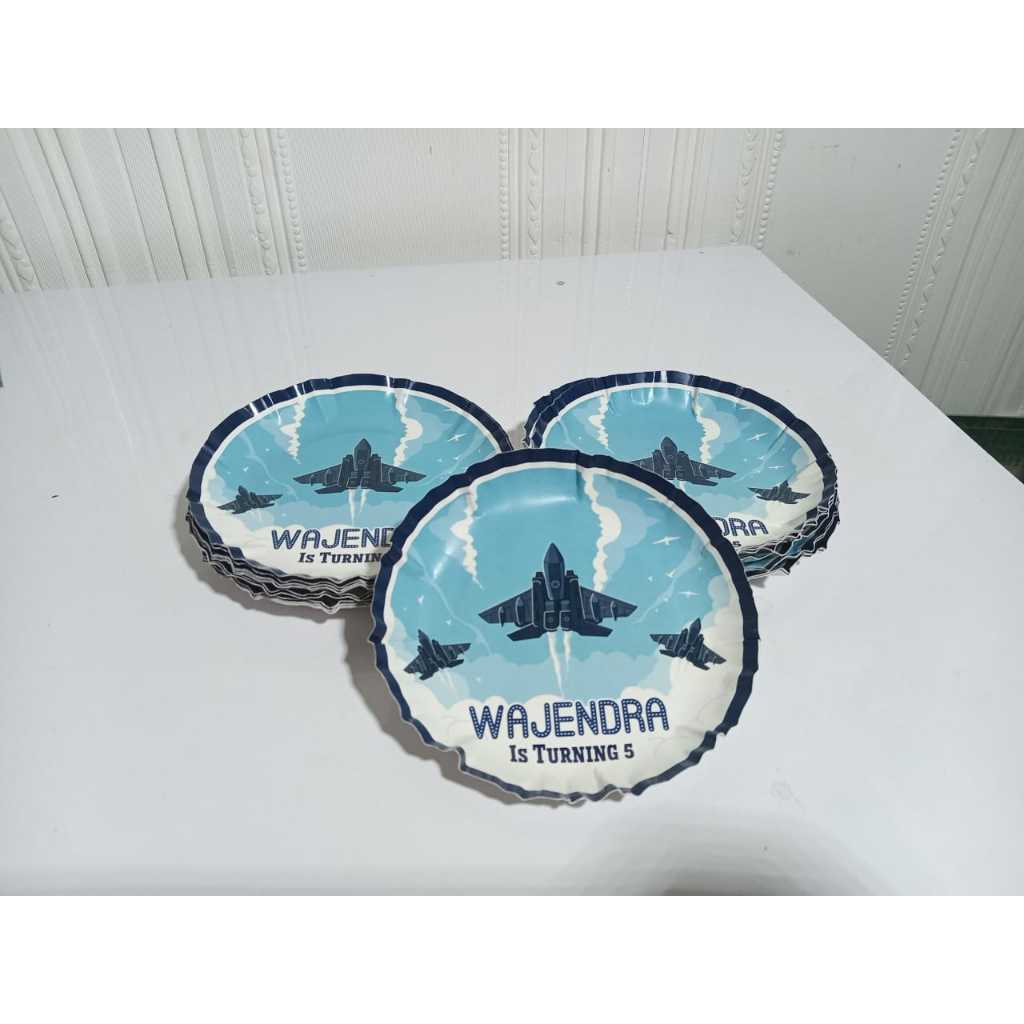 piring kertas pesawat tempur / paper plate pesawat tempur / piring kertas custom pesawat tempur / pi