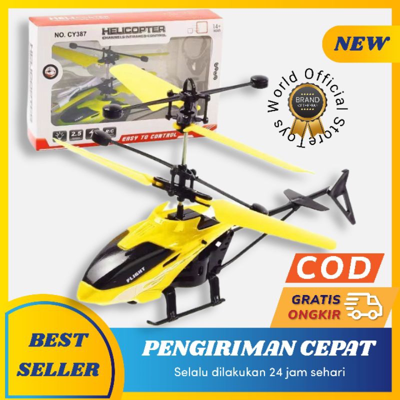 Toys - Mainan Helikopter Remote Control Cas USB - Mini Helicopter RC Sensor Tangan - Mainan Pesawat 