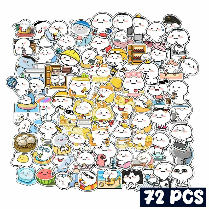 

STIKER PENTOL 72 PCS UNTUK Dompet Laptop HP TUMBLER SEPEDA MOTOR HELM BOTOL MINUM STICKER QUBY