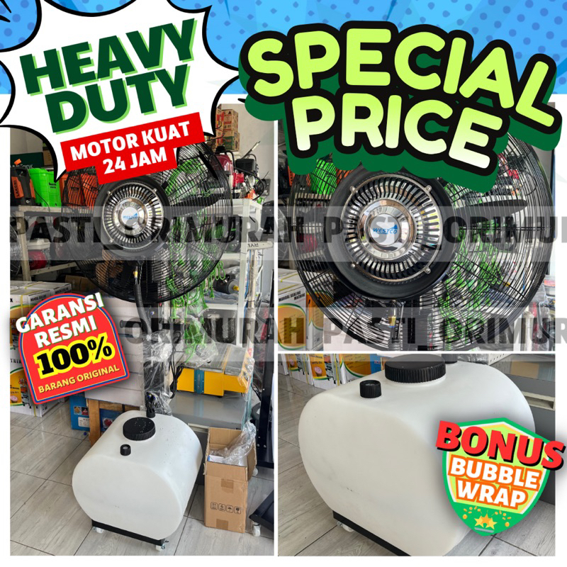 blower misty cool 26 inch inci  26" 26in kipas embun water fan air cooler mist fan kipas uap westco 