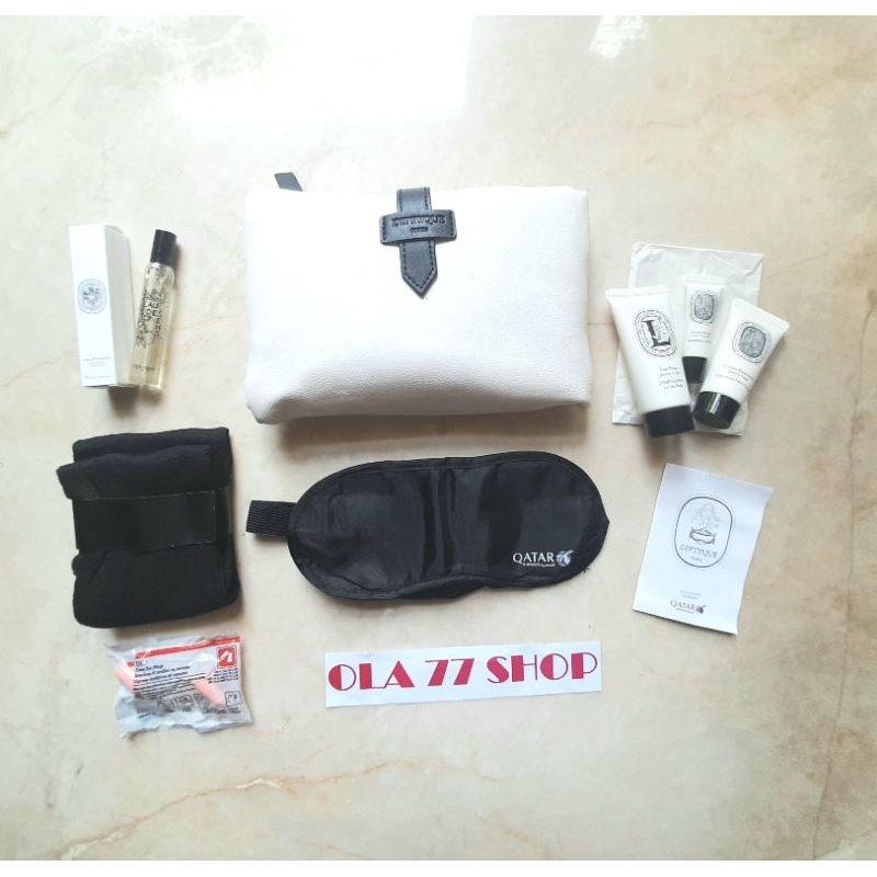 Tas Amenity Pesawat Terbang Diptyque Qatar Airlines Kosmetik Tool Kit