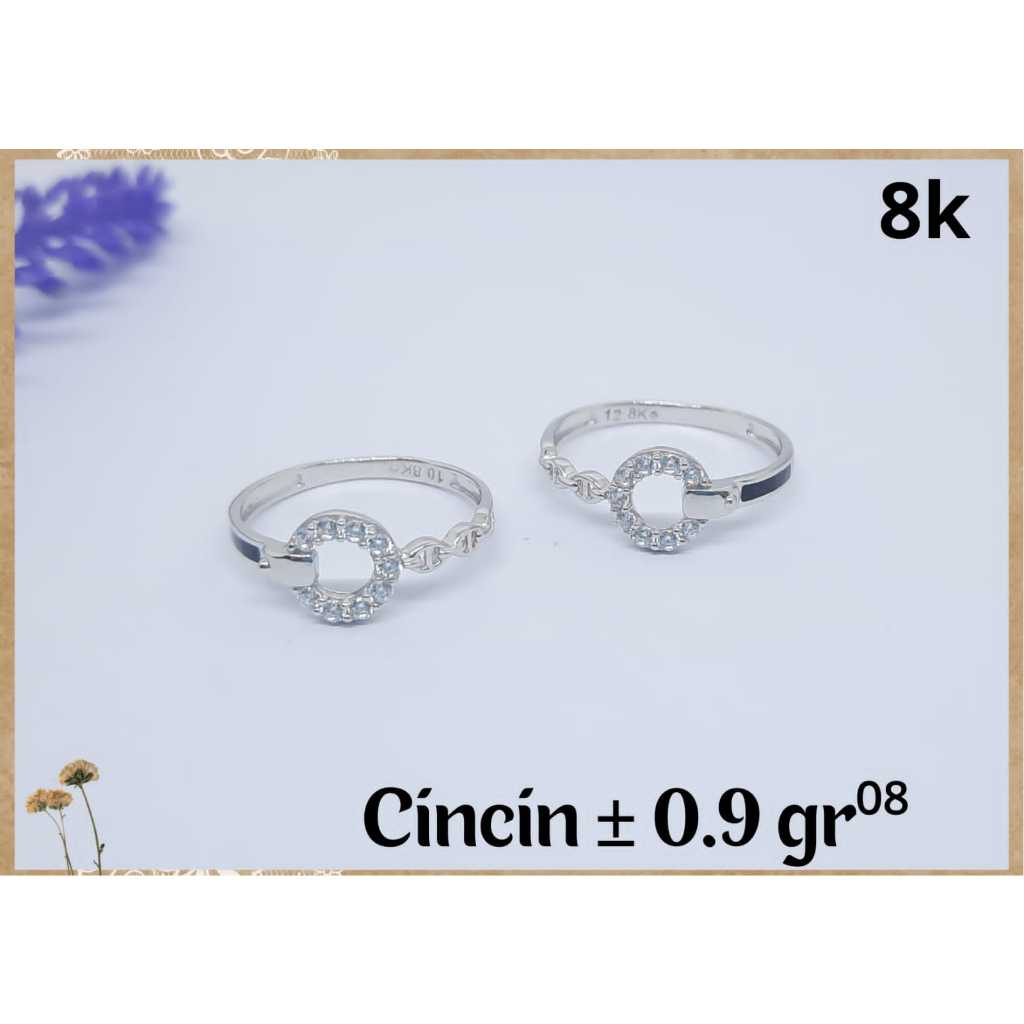 Limyvi Cincin Emas Putih Mata Asli Kadar 375 8k Elegant