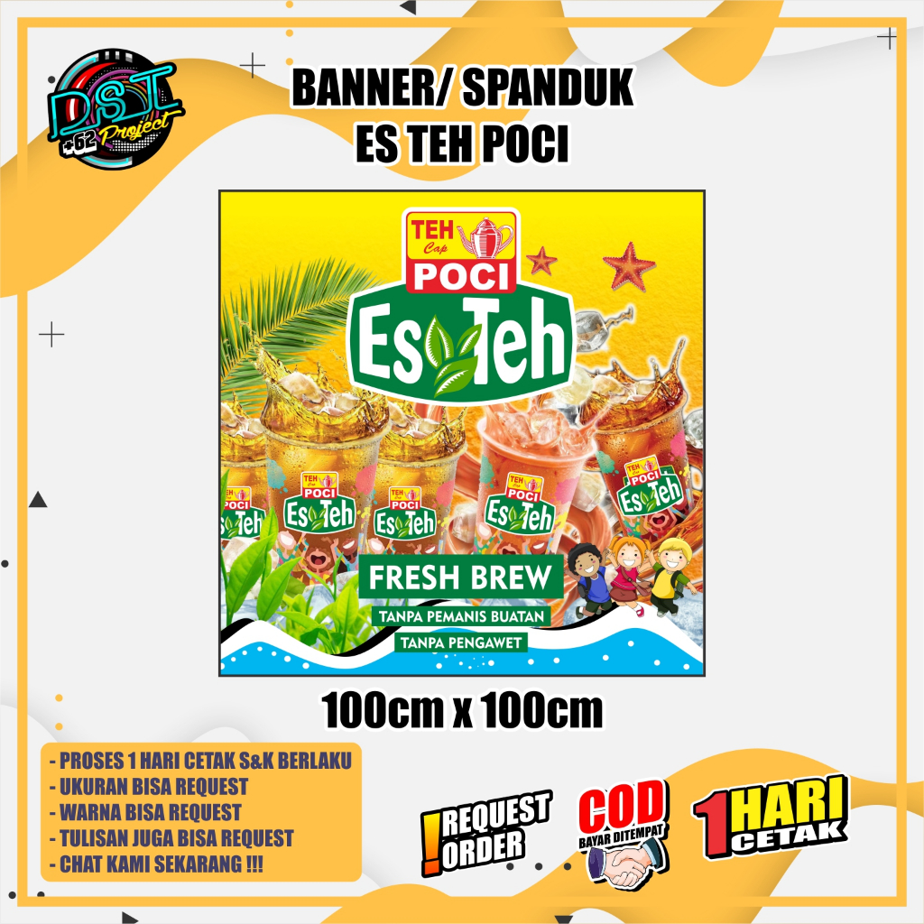 BANNER / SPANDUK ES TEH POCI 100CM X 100CM