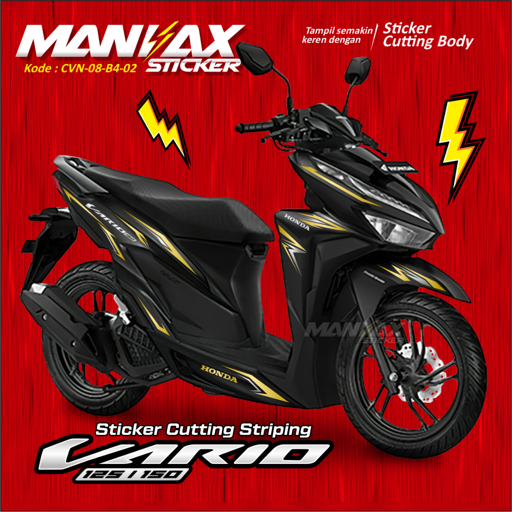 Sticker Vario 150 Gold Putih - Aksesoris Motor Cutting Honda All New Vario 2020 - Stiker Vario - Str