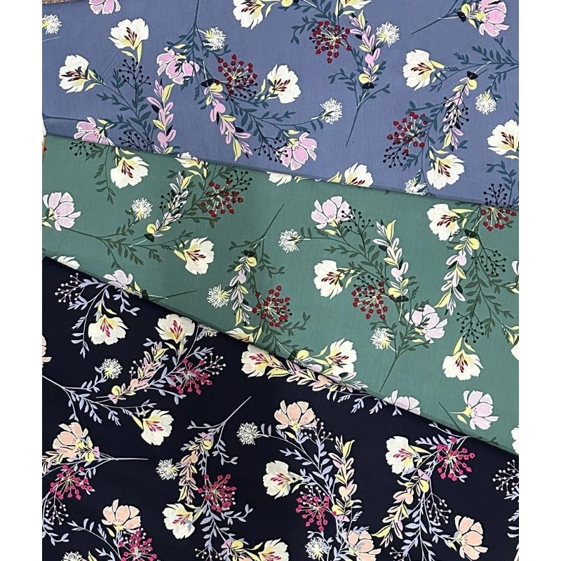 Bakal Kain Bahan Katun Jepang motif bunga