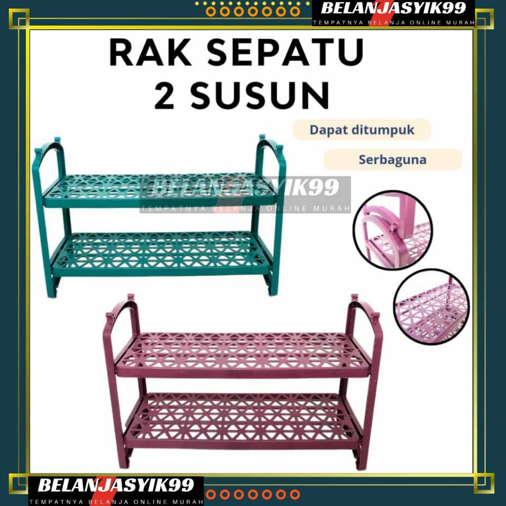 RAK SEPATU 2 SUSUN TRILINS / RAK SEPATU SUSUN 2 TRILINS / RAK TEMPAT SANDAL SEPATU PLASTIK / RAK SEP