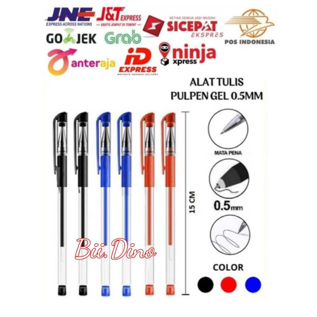 

Pena Gel 0.5mm Standard Pulpen Mimi Tinta Cair 0.55mm Pen Hitam Merah Biru Bolpoin Alat Tulis Sekolah Kantor