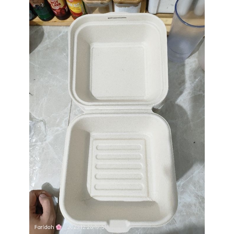 BAGASSE BOX BURGER / BOX BENTO CAKE