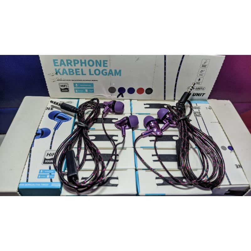 earphone kabel logam KIVEE BASIKE