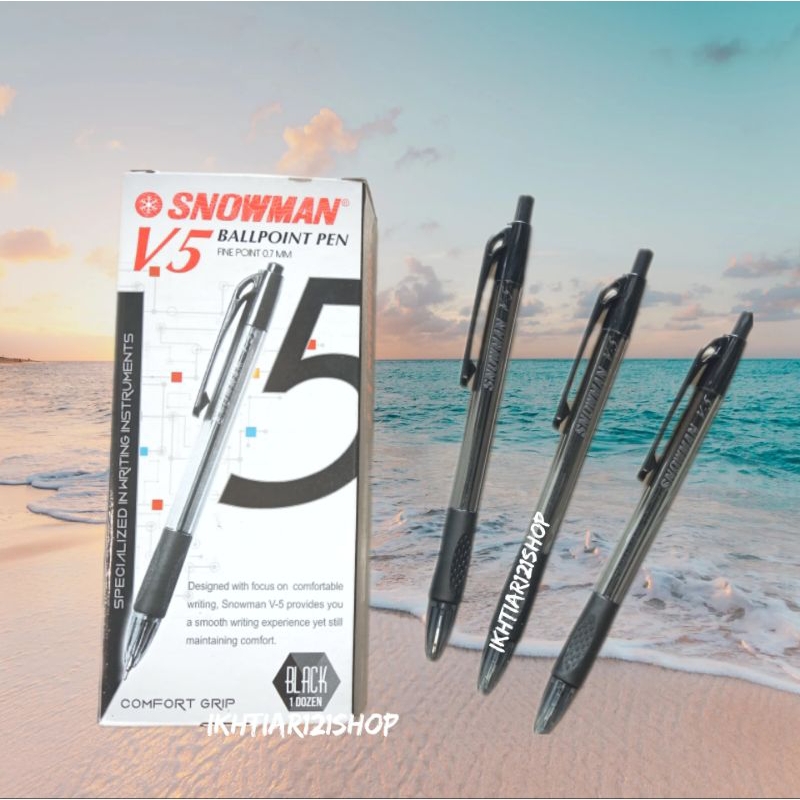 

Pulpen Snowman V5/Bolpoint Snowman V5 per pack isi 12 pcs