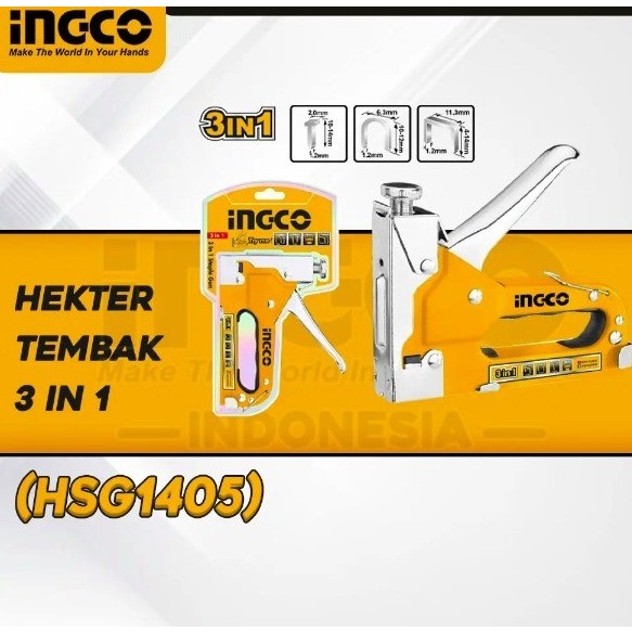 

3-in-1 Staple Gun INGCO HSG1405 - Stapler Staples Steples Tembak Jok