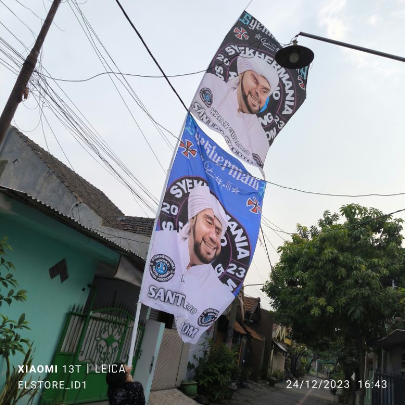 Joran Tegek TIANG BENDERA Giant Flag Syekermania sholawat Mafish 6 7 8 9 meter