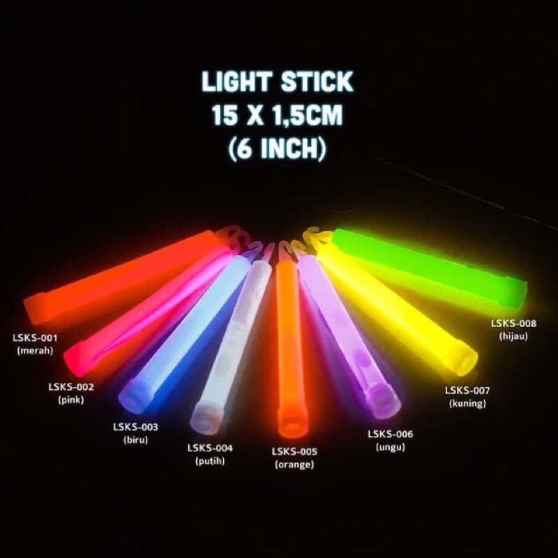 Glowstick 6inch 10 pcs / glow stick fosfor besar / kalung glowstick / glowstick konser / glow stick 