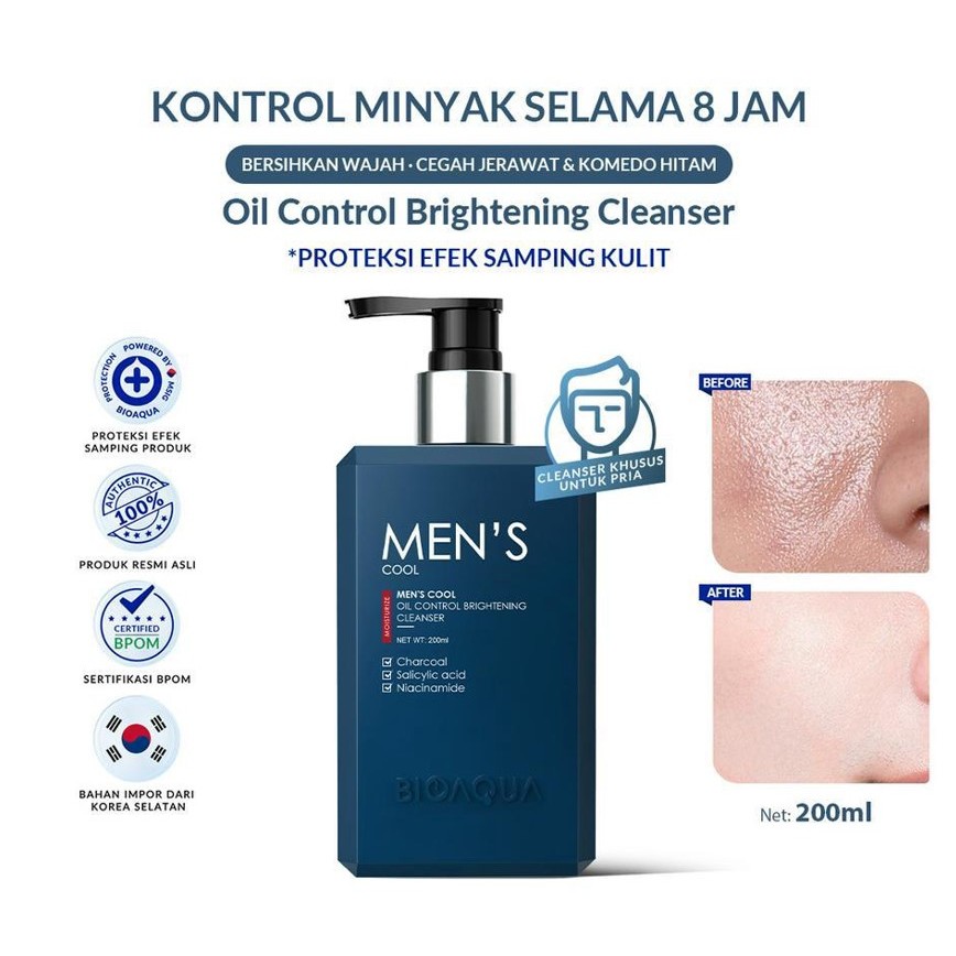 [TERMURAH} BIOAQUA Skincare Pria Pemutih Wajah Men's Skincare Oil Control & Memudarkan Bekas Jerawat