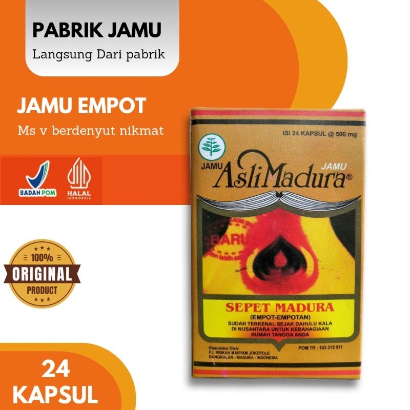 jamu empot empot jokotole isi 24 kapsul empot ayam Madura - Pabrik jamu