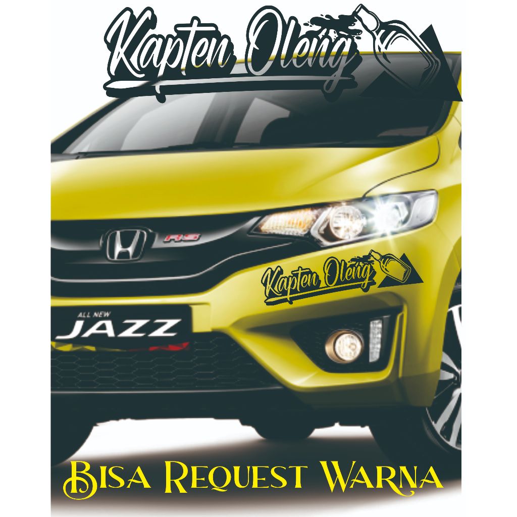 STIKER PENUTUP BARET BAMPER MOBIL KAPTEN OLENG CUTTING STICKER