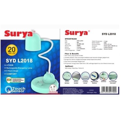 Lampu Baca / Belajar Flexibel / Lampu Belajar LED L2018 Surya