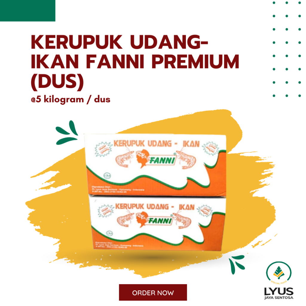 

Kerupuk / Krupuk Udang Ikan Premium Fanni @5kg (DUS)