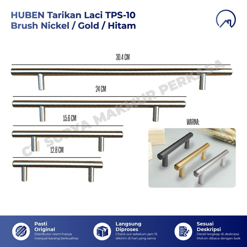 HUBEN TPS-10 128-96 Tarikan Laci Gagang Pintu Laci Lemari