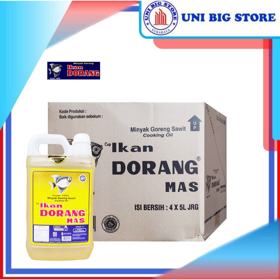 

Minyak Goreng Ikan Dorang Mas 5 liter x 4 pcs DUS