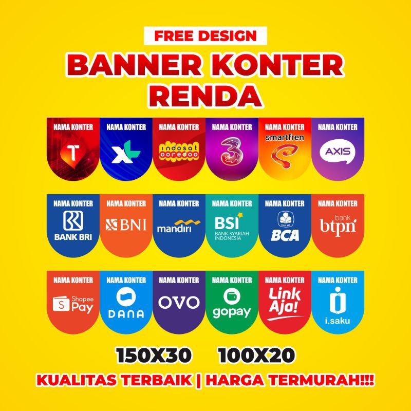 BANNER KONTER RENDA HIASAN 310GSM/ SPANDUK RENDA HIASAN GANTUNG