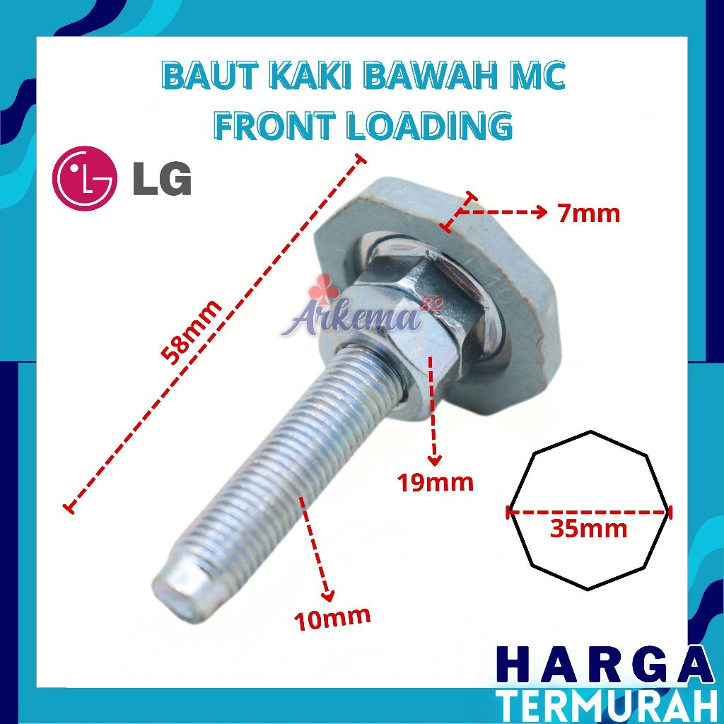 KAKI BAWAH MESIN CUCI FRONT LOADING LG BAUD | KAKI MESIN CUCI | BAUT MESIN CUCI