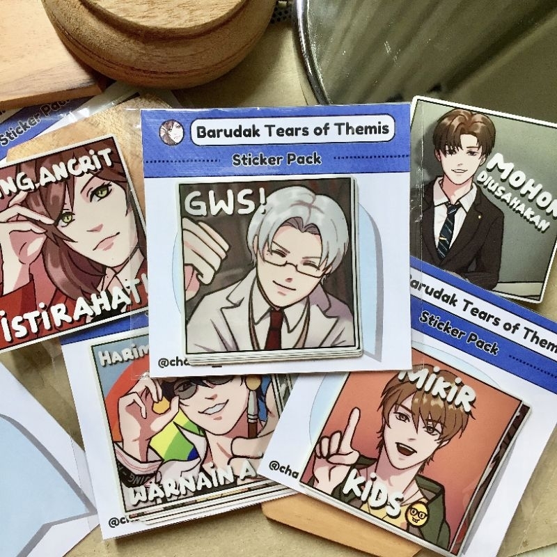 

Sticker Pack Set Diecut Meme Lucu Tears of Themis - Vyn Luke Artem Marius Rosa