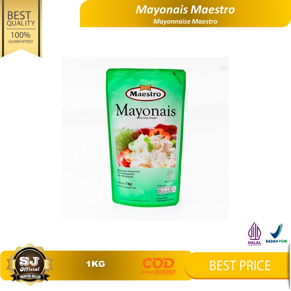 

MAYO MAESTRO Kemasan 1kg / MAYONNAISE / MAYONAIS Maestro Pouch