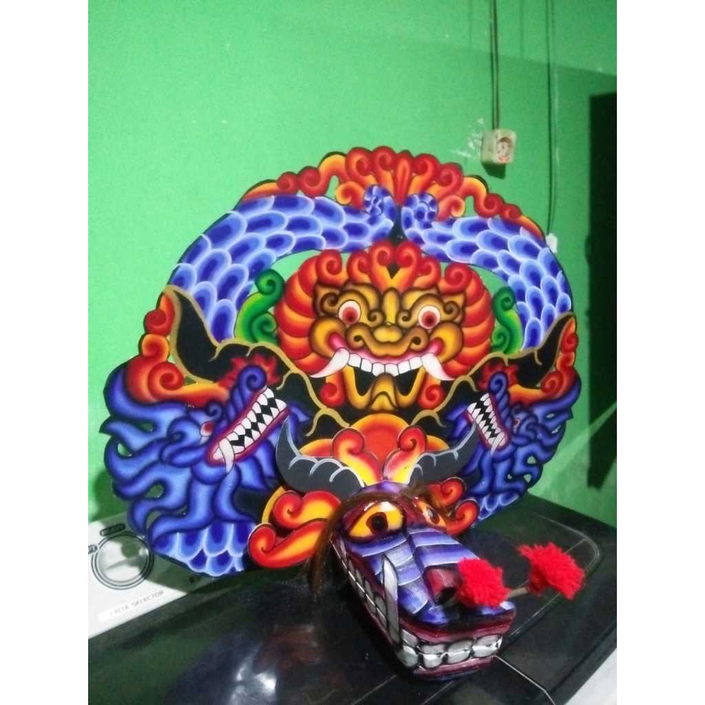 Barongan Anak Barongan Devil Anak Asli Kayu Full Set Kemul