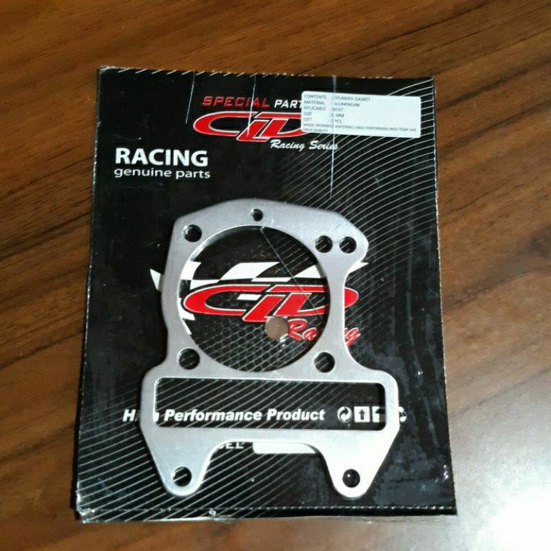 Paking almunium blok bawah cld racing Beat/Scoopy KARBU tebal 0,5mm,1mm,2mm,3mm