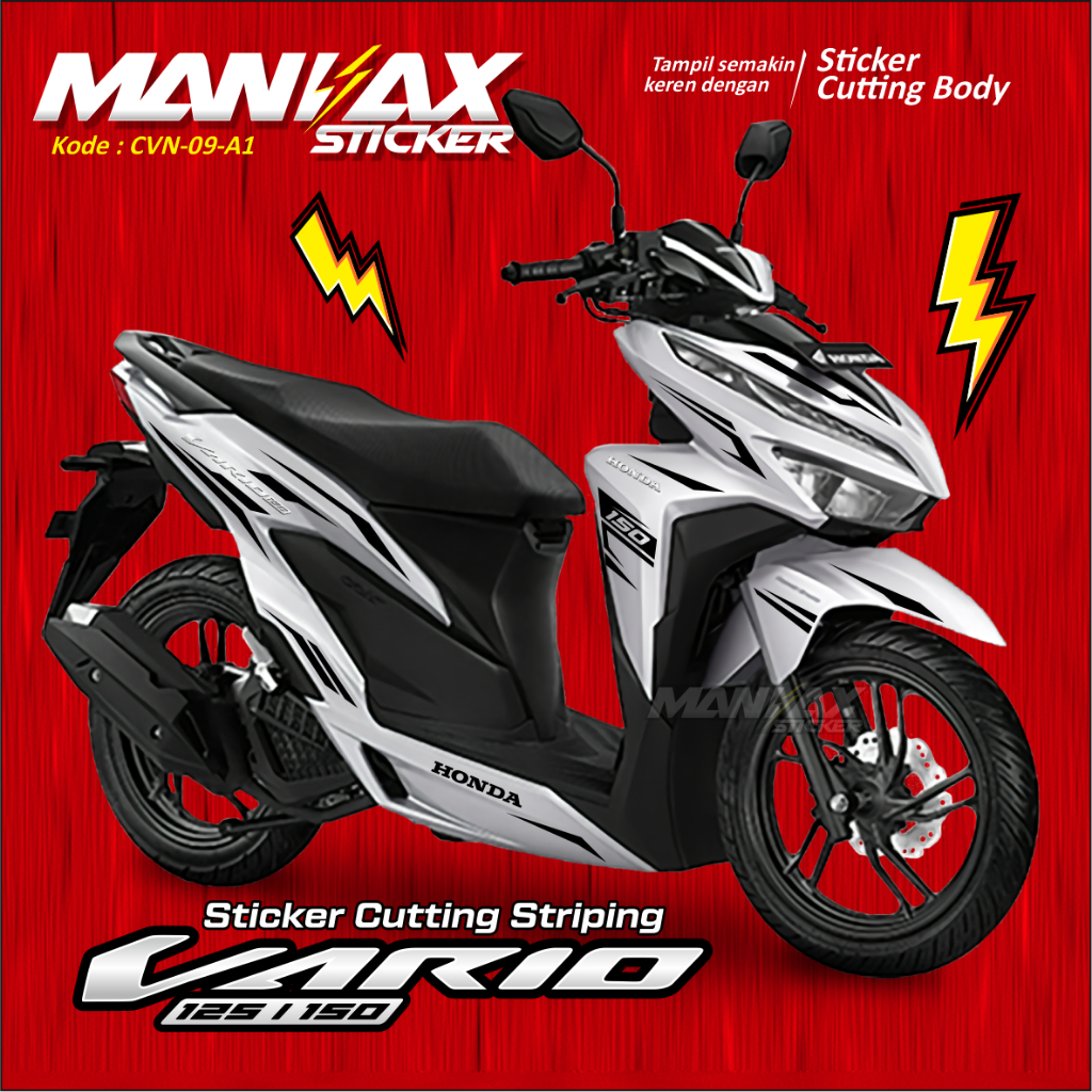 Cutting Sticker All New Vario 125-150 Variasi List Hitam - Stiker Motor Honda Vario 2020 Hitam - Str