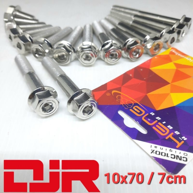baut 14 probolt 10x70 2 kunci HEXAGON STAINLESS heng thailand baut 14 panjang 7cm
