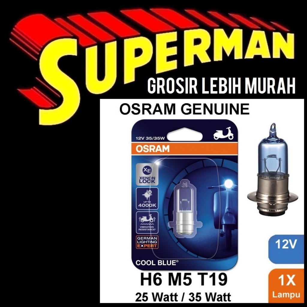 BOHLAM OSRAM ORI ASLI bolam lampu depan halogen h6 12v 35w 25w 12 volt 25 watt 35 watt motor bebek m