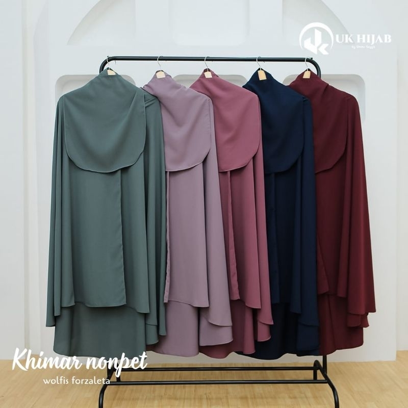 Khimar ped antem atau NONPED  bonus cadar JUMBO WOLFIS FORZALETA hijab xxl terlaris