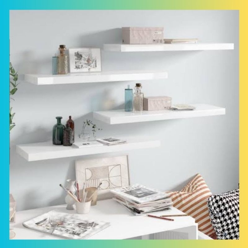 Rak Ambalan Kayu Tempel Dinding Minimalis 1 Set