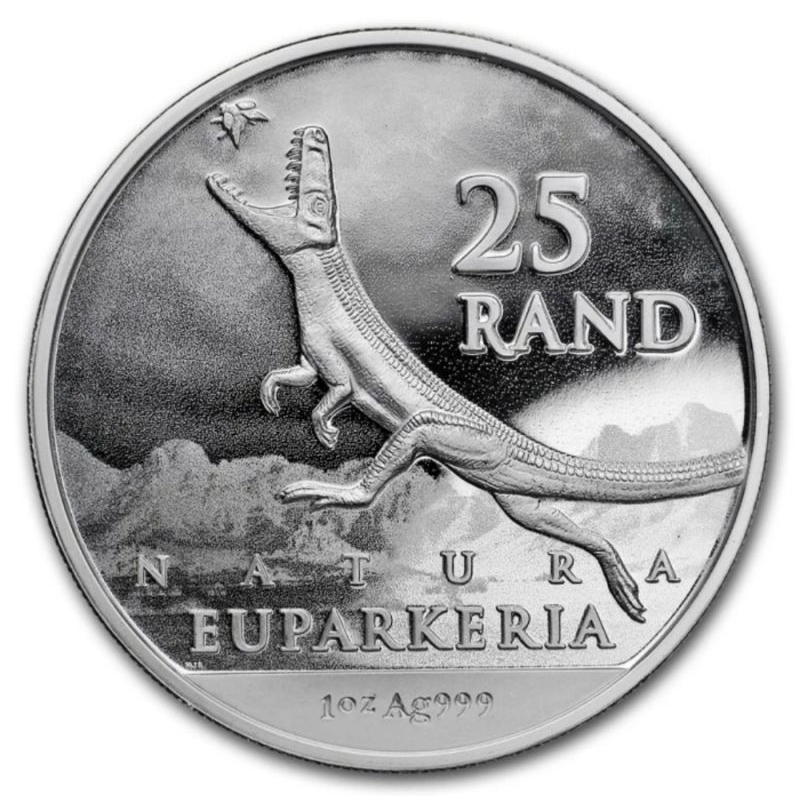 Perak dinosaurs euparkeria 2019 1 oz silver coin south african mint