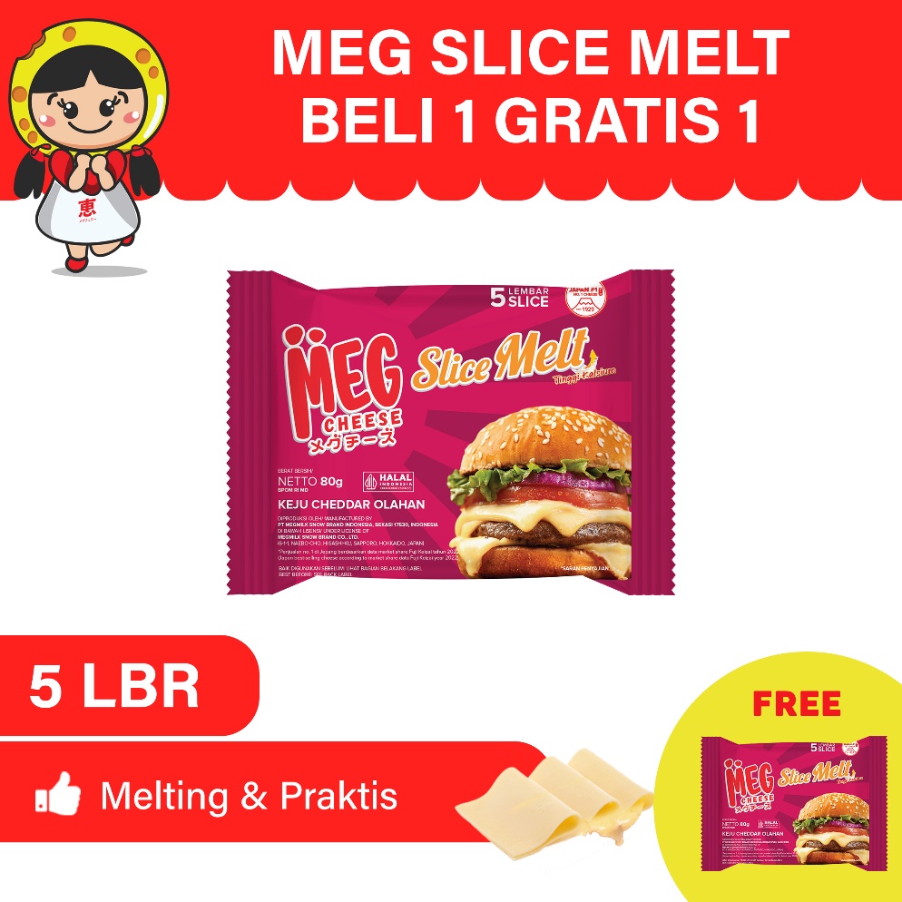 

PENJUALAN CEPATBEST SELLER BELI 1 GRATIS 1 MEG Slice Melt 5 slices