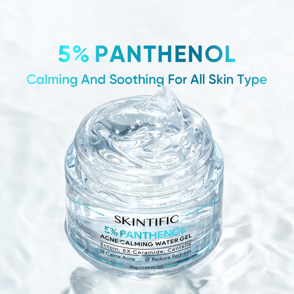 Skintific 5% Panthenol Acne Calming Water Gel 45g krim jerawat mengontrol minyak Anti Acne acne spot