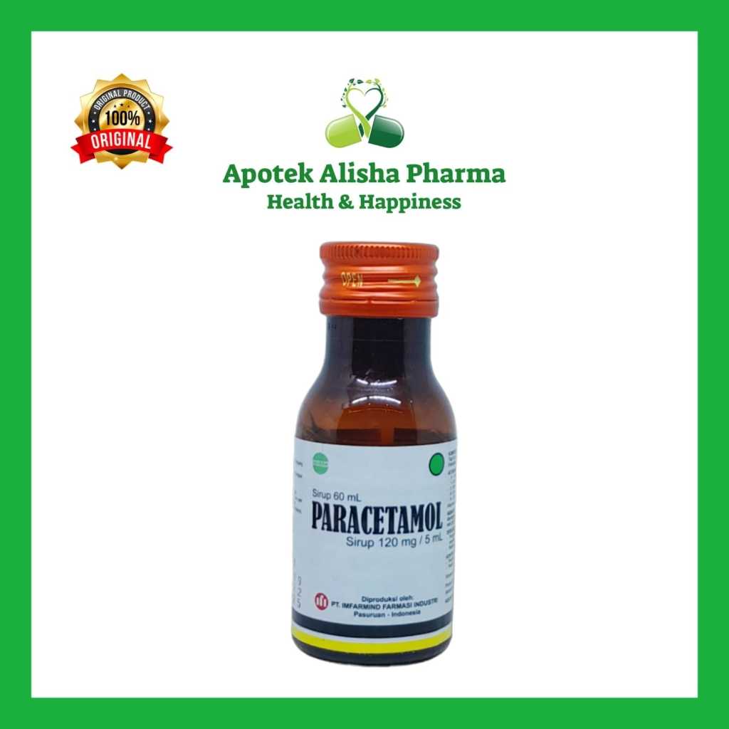 Paracetamol Sirup 60ml - Parasetamol Syrup Obat Penurun Panas Demam Anak