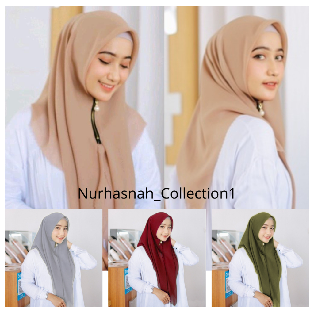 (GROSIR)HIJAB ZIPPER SEGI EMPAT//BELLA SQUARE RESLETING//HIJAB INSTAN//HIJAB SEKOLAH