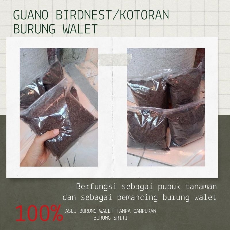 guano/kotoran walet/pupuk organik/kemasan 1kg