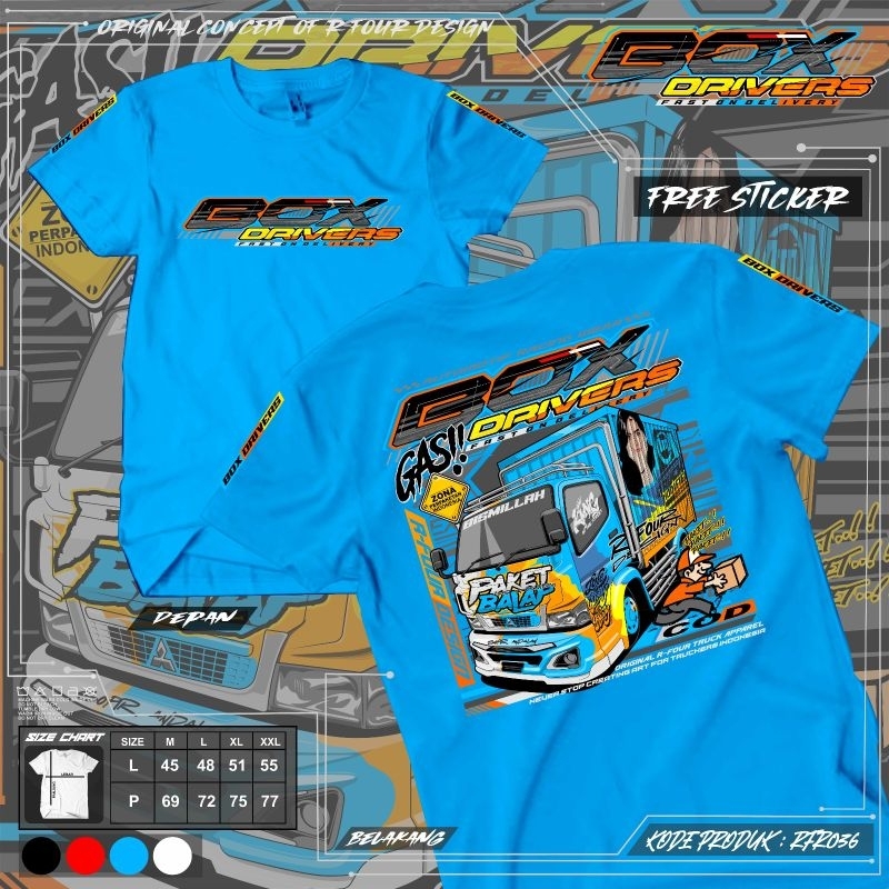rfr 36 kaos truk driver canter box balap baju truk box terbaru gratis stiker keren ori rfour truck a